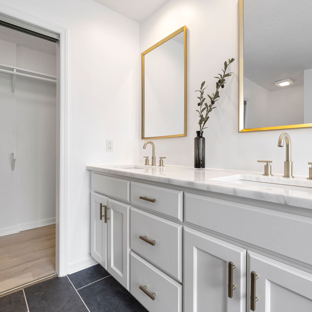 Custom framed vanity wall mirrors